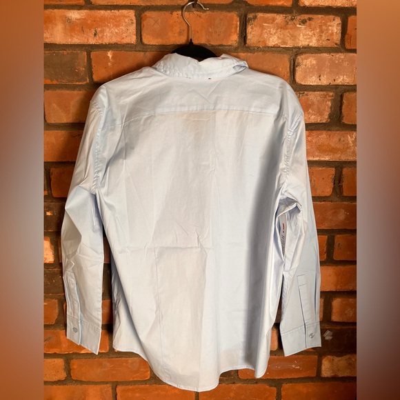 NWT Bardot Classic Stretchy Collared Button Down Shirt Cornflower Blue M - Picture 6 of 12